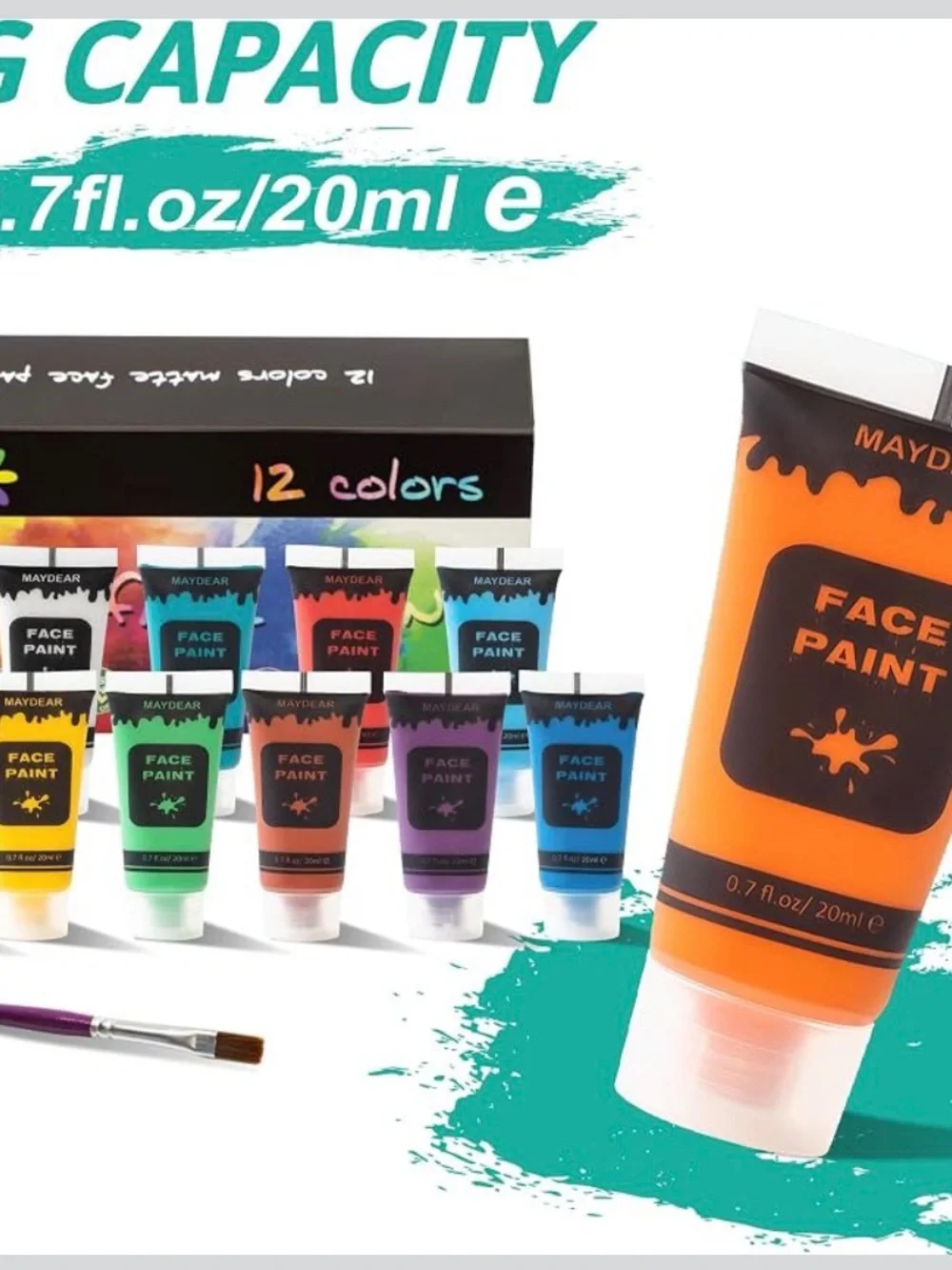 Face Paint Set - Assorted Colors (12 Pack)